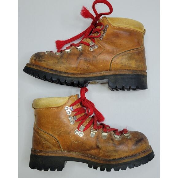 vtg United Shoemakers of America Hiking Mountaineer Boot 6D Speed Lace Vibram - Picture 4 of 8